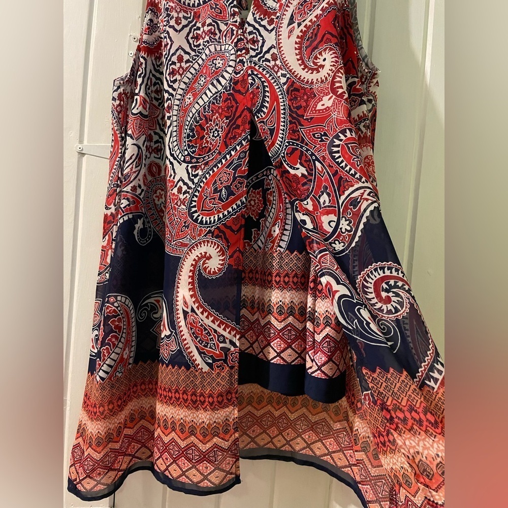 Roz & Ali paisley tank blouse-large like new - Picture 3 of 13